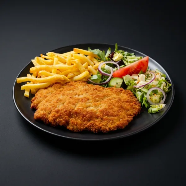 Snitel Porc Pane Cu Cartofi Prajiti
